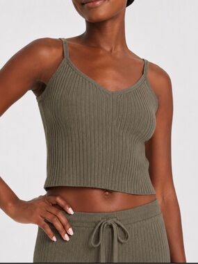 🩷. #6009. Auden Ribbed Knit Crop Tank Top – Soft Lounge Cami